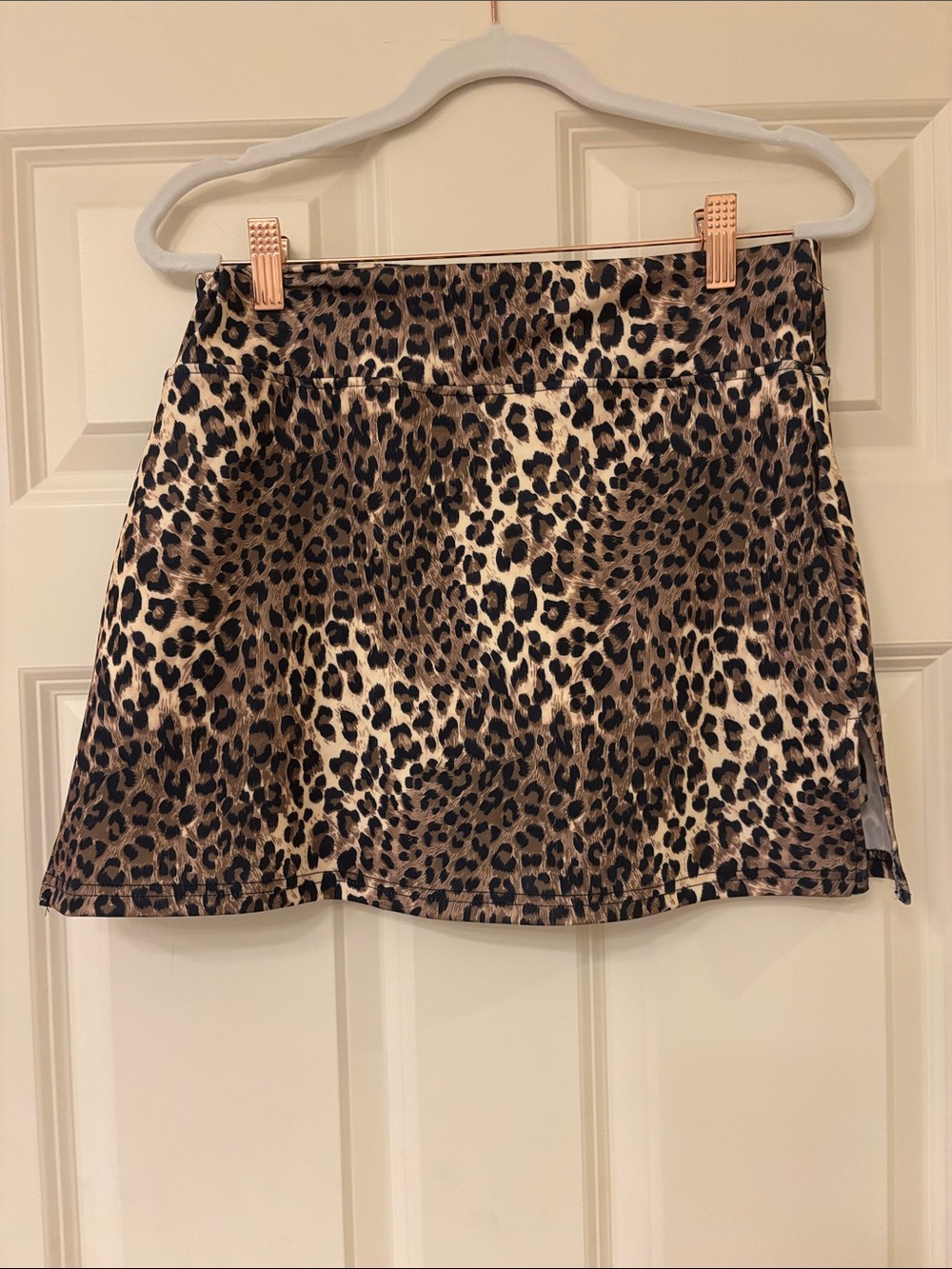 Leopard Print A-Line Skirt - Brown/Black